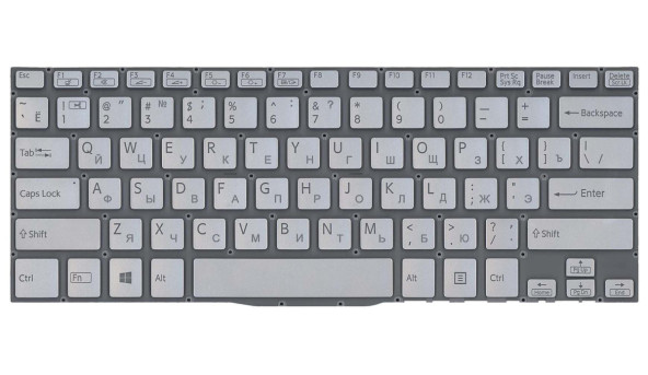 Клавиатура для ноутбука Sony Vaio (SVF14) Silver, (No Frame) RU