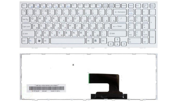 Клавиатура для ноутбука Sony Vaio (VPC-EH, VPCEH) White, (White Frame) RU