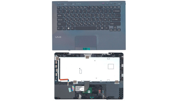 Клавиатура для ноутбука Sony Vaio (VPC-SB) Black, (Black TopCase), RU (for fingerprint reader)