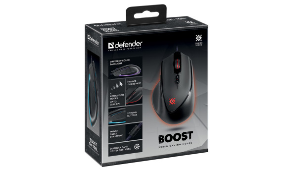 Мишка Defender Boost GM-708L, 7 кн. до 7200 dpi - 571129