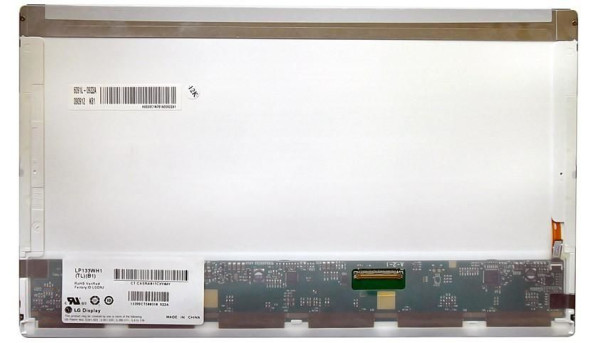 Матриця для ноутбука 13,3", Normal (стандарт), 40 pin (знизу праворуч), 1366x768, Світлодіодна (LED), без кріплень, матова, LG-Philips (LG), LP133WH1-TLB1