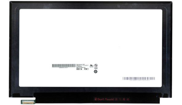 Матриця для ноутбука 13,3", Slim (тонка), 30 pin (знизу зліва), 1920x1080, Світлодіодна (LED), без кріплень, IPS, матова, AU Optronics (AUO), B133HAN03.0
