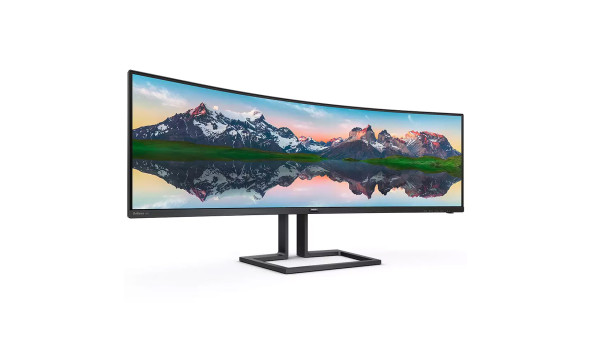 TFT 48.8" Philips 498P9Z, VA, 5120 x 1440, HDMI 2.0 x 3, DP, USB 3.2 x 2, HAS, колонки, чорний - 571187
