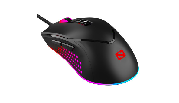 Мишка Sandberg Azazinator Mouse 6400 RGB, ігрова, 6400dpi., 7кн.Huano чорна - 571384