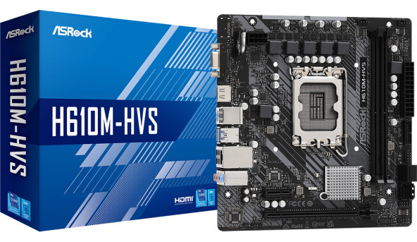 ASRock H610M-HVS (1700/H610, 2*DDR4, 1xPCIex16, HDMI/VGA, 4xSATAІІІ, GLan, 7.1ch, mATX) - 571537