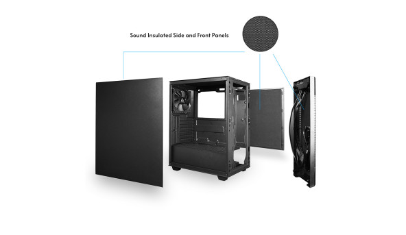 Корпус Chieftec ELOX AS-01B-OP ATX, без БЖ, Black - 571811