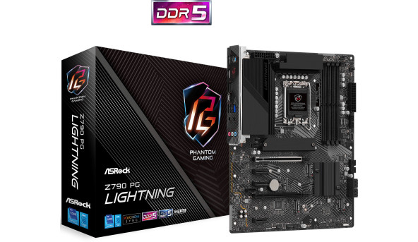 AsRock Z790 PG LIGHTNING (1700/Z790, 4*DDR5, 2*PCIex16, HDMI/eDP, 4xSATA, 4xM.2, 2.5Glan, 7.1ch, ATX