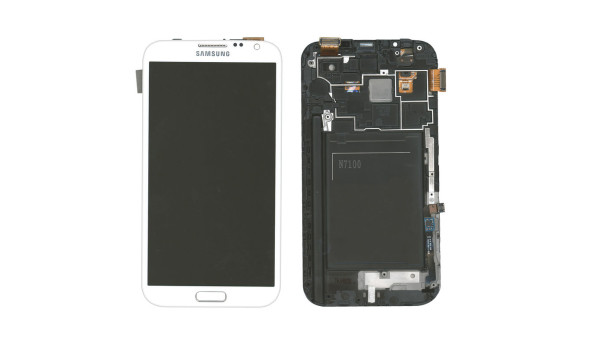 Матриця з тачскріном (модуль) Samsung Galaxy Note 2 GT-N7100 білий з рамкою