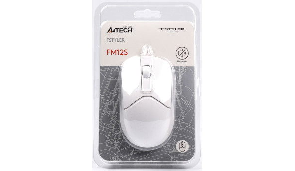 Мишка A4-Tech Fstyler FM12S безшумна, USB, біла - 572261