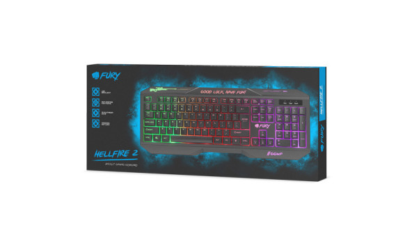 Клавіатура ігрова Fury Hellfire 2 LED Backlight 104 USB чорна - 572353