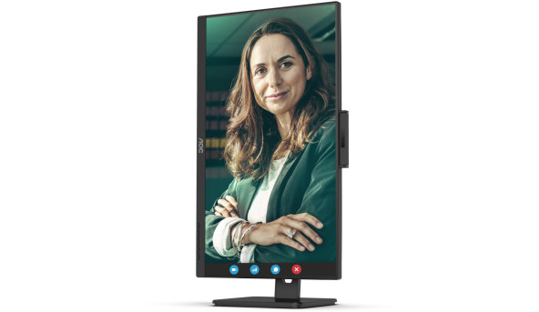 TFT 23.8" AOC 24P3QW, IPS, 75Hz, 2хHDMI, DP, USB-hub, webcam, HAS, Pivot, колонки, чорний - 572486