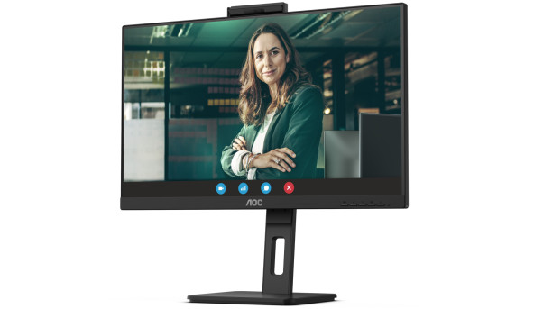 TFT 23.8" AOC 24P3QW, IPS, 75Hz, 2хHDMI, DP, USB-hub, webcam, HAS, Pivot, колонки, чорний - 572486