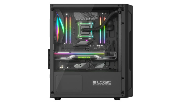 Корпус LogicConcept ARAMIS MESH+GLASS ARGB fans 3x120mm BLACK без БЖ mATX - 572514