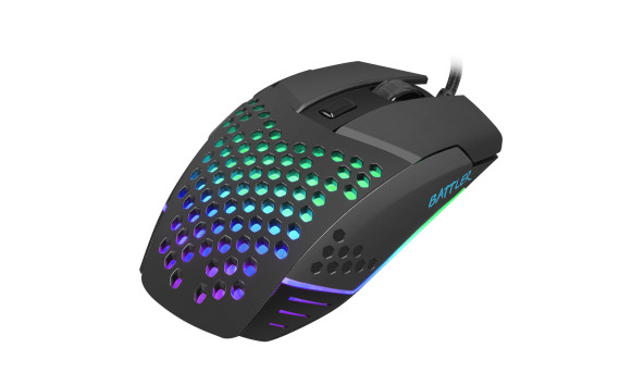 Мишка Fury Battler, ігрова, 6400dpi, 6 кн., чорна USB - 572691