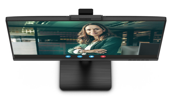 TFT 23.8" AOC 24P3CW, IPS, 75Hz, HDMI, DP, USB-С, RJ-45, USB-hub, webcam, HAS, Pivot, кол, чорний - 572700