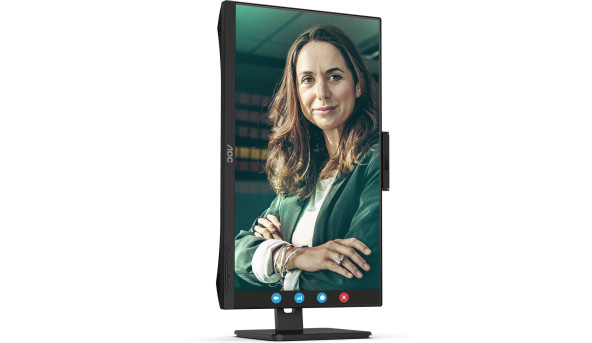 TFT 23.8" AOC 24P3CW, IPS, 75Hz, HDMI, DP, USB-С, RJ-45, USB-hub, webcam, HAS, Pivot, кол, чорний - 572700