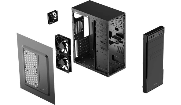 Корпус LogicConcept L1 USB 3.0x2+2.0x1 BLACK без БЖ ATX - 573257