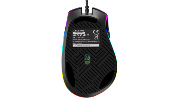 Мишка Modecom Veles Volcano, ігрова, 12800dpi., 8кн.,RGB, чорна - 573309