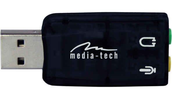 Звукова карта USB AUX jack, 2*TRS (Mic + Ear) Virtual 5.1 Channel, Media-Tech