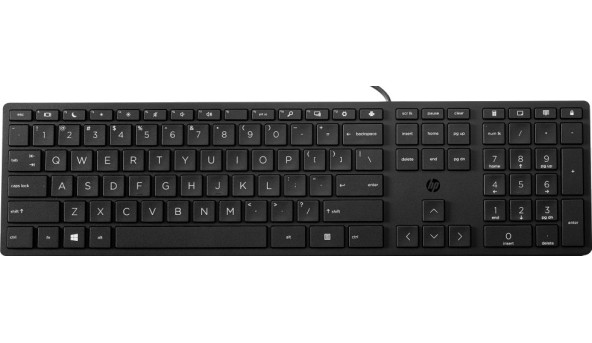 Клавіатура дротова HP 320K, чорна (українська клавіатура)