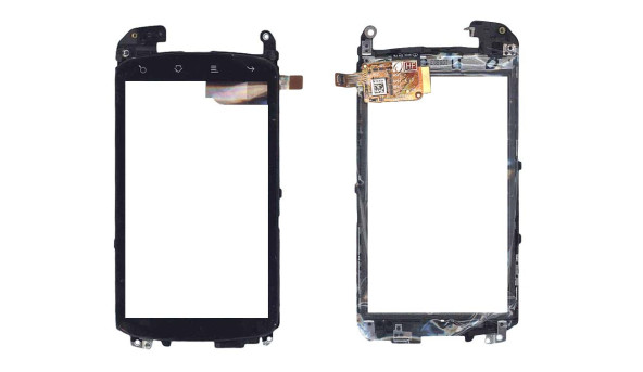 Тачскрін (Сенсорне скло) для смартфона HTC Nexus One чорний з рамкою