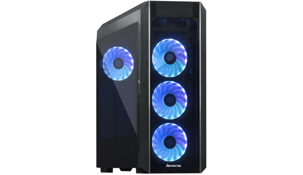 Корпус Chieftec SCORPION III GL-03B-OP 4x120mm A-RGB, ATX, без БЖ, Black - 574135