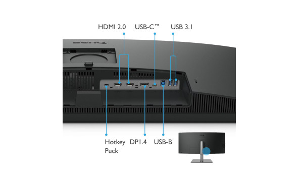 TFT 34" BenQ PD3420Q, IPS, WQHD, 2 x HDMI, DP, USB-C, USB-hub, HAS, колонки, темно-сірий - 574469