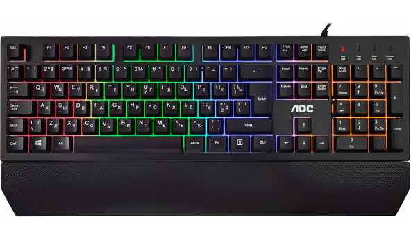 Клавіатура ігрова мембранно-механічна AOC GK200 Gaming RGB райдужна підсвітка USB
