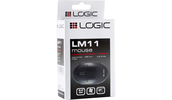 Мишка  LogicConcept LM-11, 3 кн., 1000dpi, чорна