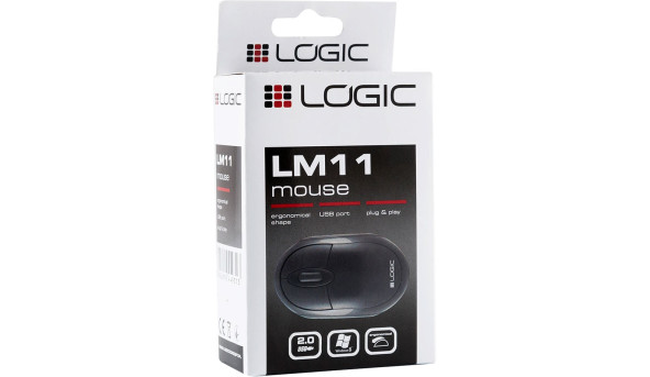 Мишка LogicConcept LM-11, 3 кн., 1000dpi, чорна - 574978