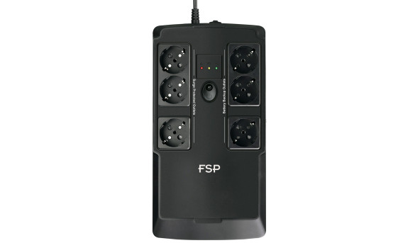 ДБЖ FSP NanoFit 600, 600ВА/360Вт, USB, LED, 6*SCHUKO AVR