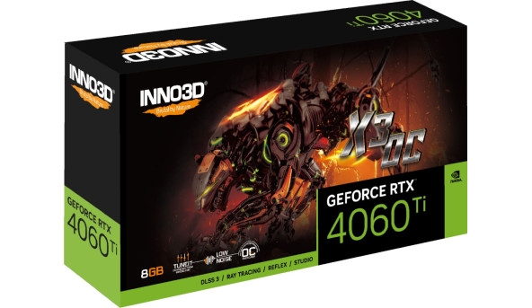 GeForce RTX4060 Ti Inno3D X3 OC, 8GB GDDR6, 128bit, PCI Express 4.0 X8 - 575197