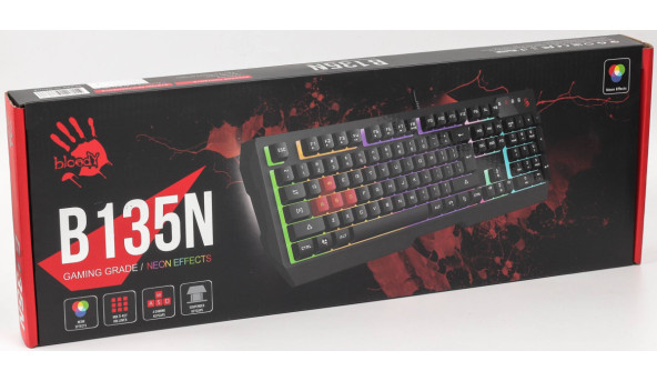 Клавіатура ігрова механічна A4-Tech B140N Bloody, USB чорна - 575238