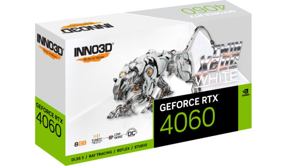 GeForce RTX4060 Inno3D TWIN X2 OC WHITE, 8GB GDDR6, 128bit, PCI Express 4.0 X8