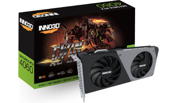 GeForce RTX4060 Inno3D TWIN X2, 8GB GDDR6, 128bit, PCI Express 4.0 X8 - 575418