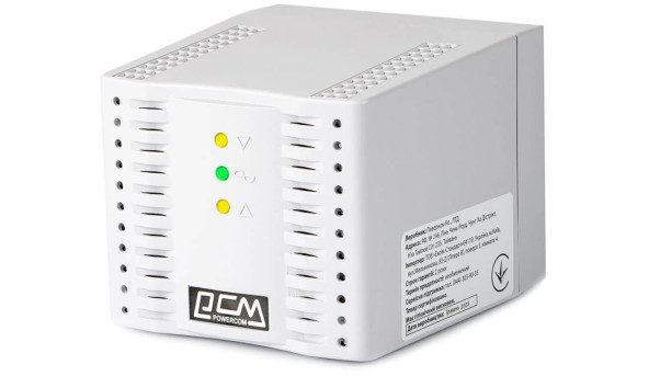 Стабілізатор напруги PowerCom TCA-1200 білий - 575431