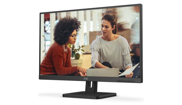 TFT 23.8" AOC 24E3UM, VA, 75Гц, D-Sub, HDMI, DP, USB-hub, колонки, чорний - 576325