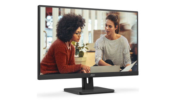 TFT 23.8" AOC 24E3UM, VA, 75Гц, D-Sub, HDMI, DP, USB-hub, колонки, чорний - 576325
