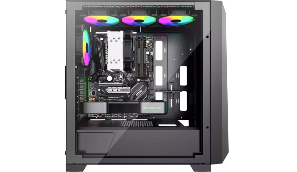 Корпус Xilence XILENT X ARGB X912.ARGB USB-C3.2+2xUSB3.0, 3xARGB+1xBLACK FAN 12cm, без БЖ ATX - 576331