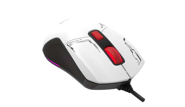 Мишка XTRIKE ME GM-316, ігрова 7200dpi., 7кн., 13 режимів RGB, 2 панелі, біла