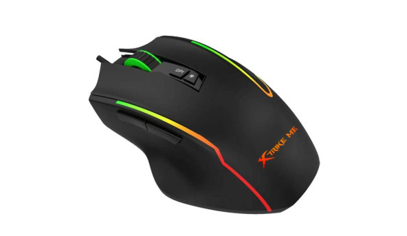 Мишка XTRIKE ME GM-518, ігрова 12800dpi., 9кн., RGB, високий профіль, чорна - 576390