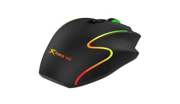 Мишка XTRIKE ME GM-518, ігрова 12800dpi., 9кн., RGB, високий профіль, чорна - 576390