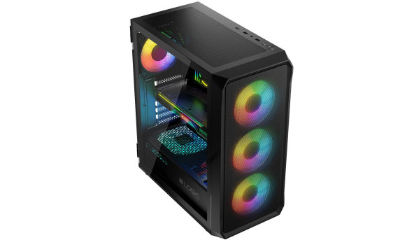 Корпус LogicConcept PORTOS MESH+GLASS ARGB fans 4x120mm BLACK без БЖ ATX - 576411