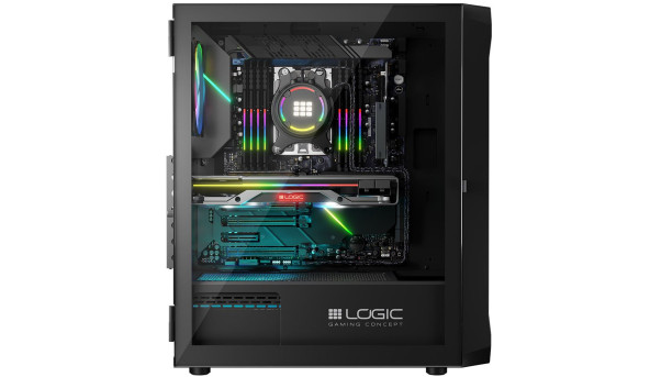 Корпус LogicConcept PORTOS MESH+GLASS ARGB fans 4x120mm BLACK без БЖ ATX - 576411