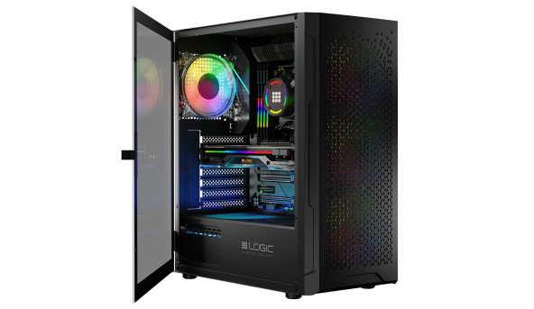 Корпус LogicConcept ARAMIS MESH+GLASS ARGB fans 4x120mm BLACK без БЖ ATX - 576413