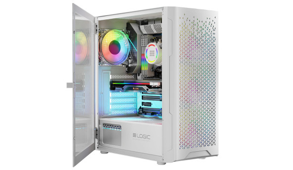 Корпус LogicConcept ARAMIS MESH+GLASS ARGB fans 4x120mm WHITE без БЖ ATX - 576415