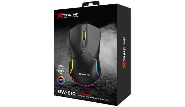 Мишка XTRIKE ME GW-610, ігрова бездротова 8000dpi., 7кн., RGB, чорна - 576509