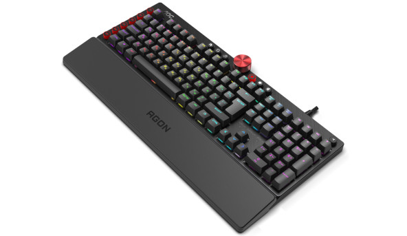 Клавіатура ігрова механічна AOC AGK700 Gaming RGB USB (Cherry Red Switch) підставка - 576561