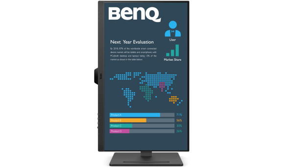 TFT 27" BenQ BL2790QT, IPS, QHD, 75Hz, HDMI, DP, DP-out, USB-C, HAS, USB-hub, колонки, чорний - 576620