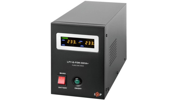 ДБЖ Logicpower LPY-B-PSW-500VA+(350Вт) 5A/10A з правильною синусоїдою 12ВВ, без АКБ